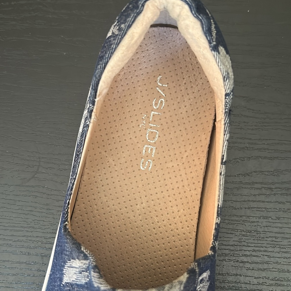 J Slides NYC Women's 8.5 Slip On‎ Denim Casual floral print denim. - Picture 9 of 13